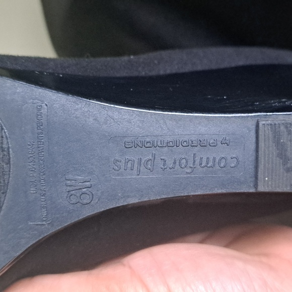 NEW Suede black slip on CASUAL WOMAN'S HIGH HEEL PLATFORM - Picture 5 of 7